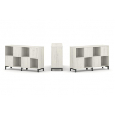 Style Project Набор стеллажа 2-х сторон., 2 яр. SN.NSD-241 Дуб Наварра/Металл Антрацит 1488*400*881