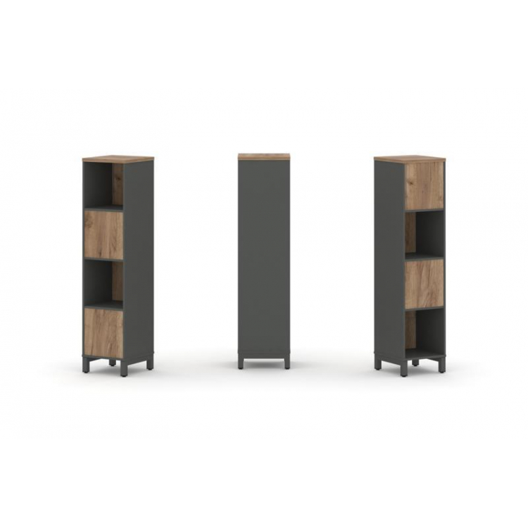 Style Project Набор стеллажа 2-х сторон., 4 яр. SN.NSD-411 Антрацит/Дуб Табак/Металл Антрацит 387*40