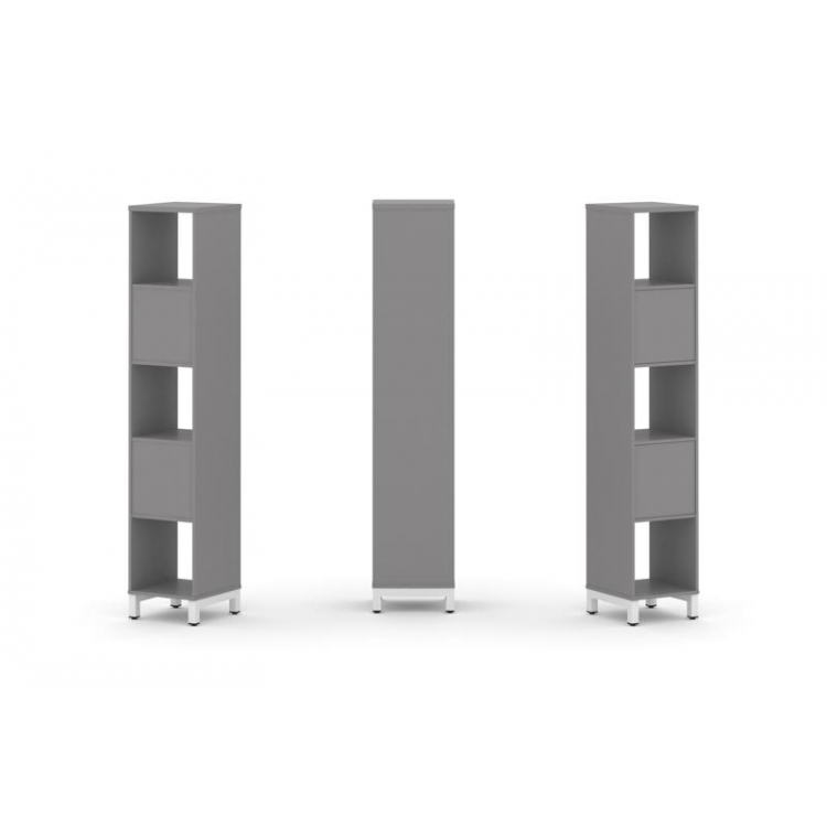 Стайл Проджект Набор стеллажа одностороннего, 5 ярусов SN.NS-511 Серый Пепел/Металл Белый 387*400*19