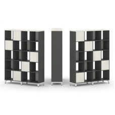 Style Project Набор стеллажа 2-х сторон., 5 яр. SN.NSD-541 Антрацит/Дуб Наварра/Металл Белый 1488*40