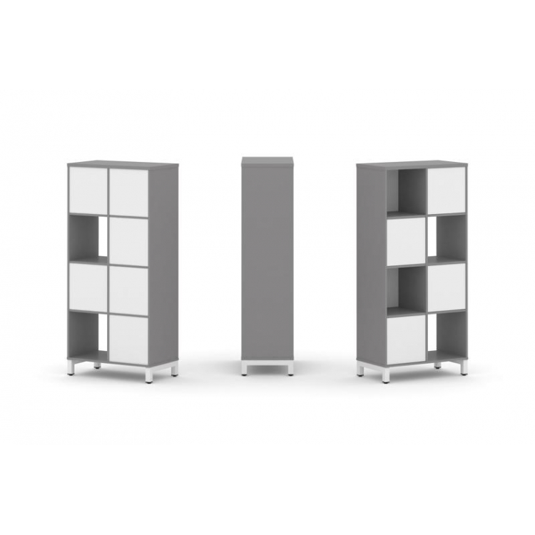 Стайл Проджект Набор стеллажа одностороннего, 4 яруса SN.NS-421 Серый Пепел/Белый/Металл Белый 754*4