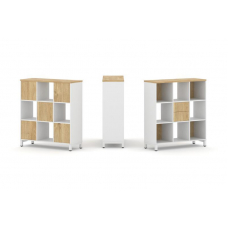 Style Project Набор стеллажа 1 сторон., 3 яр. SN.NS-331 Белый/Тиквуд Светлый/Металл Белый 1121*400*1