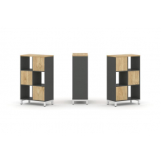 Style Project Набор стеллажа 1 сторон., 3 яр. SN.NS-321 Антрацит/Тиквуд Светлый/Металл Белый 754*400