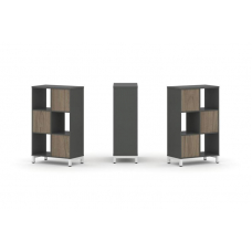 Style Project Набор стеллажа 1 сторон., 3 яр. SN.NS-321 Антрацит/Вяз Благородный/Металл Белый 754*40