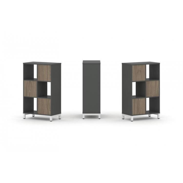 Style Project Набор стеллажа 1 сторон., 3 яр. SN.NS-321 Антрацит/Вяз Благородный/Металл Белый 754*40