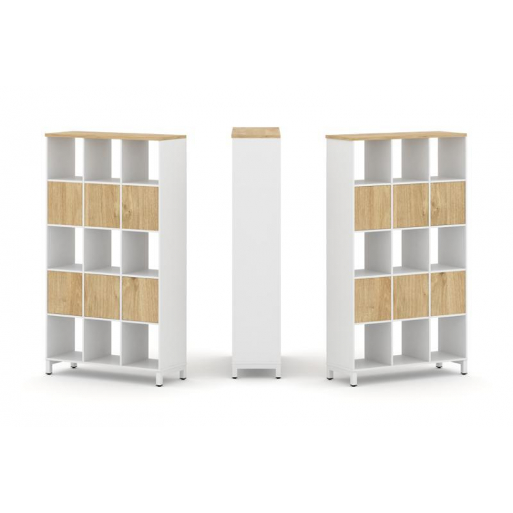 Style Project Набор стеллажа 2-х сторон., 5 яр. SN.NSD-531 Белый/Тиквуд Светлый/Металл Белый 1121*40