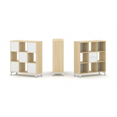 Style Project Набор стеллажа 1 сторон., 3 яр. SN.NS-331 Акация Лорка/Белый/Металл Белый 1121*400*124