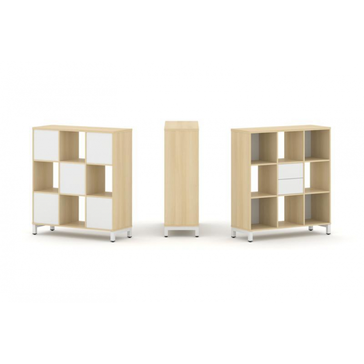 Style Project Набор стеллажа 1 сторон., 3 яр. SN.NS-331 Акация Лорка/Белый/Металл Белый 1121*400*124