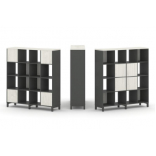 Style Project Набор стеллажа 2-х сторон., 4 яр. SN.NSD-441 Антрацит/Дуб Наварра/Металл Антрацит 1488