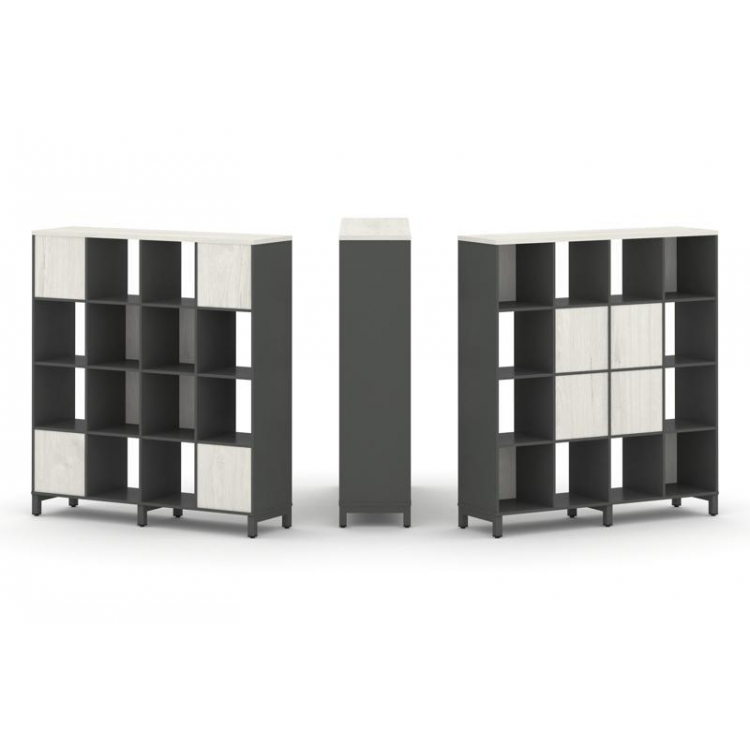 Style Project Набор стеллажа 2-х сторон., 4 яр. SN.NSD-441 Антрацит/Дуб Наварра/Металл Антрацит 1488