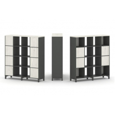 Style Project Набор стеллажа 1 сторон., 4 яр. SN.NS-441 Антрацит/Дуб Наварра/Металл Антрацит 1488*40