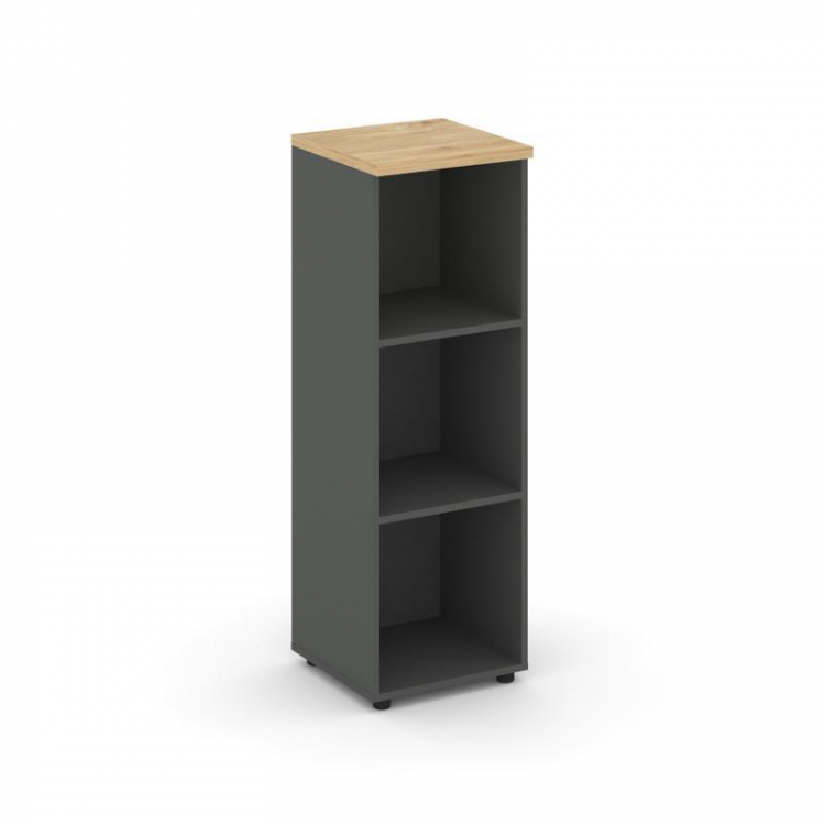 Style Project Стеллаж средний узкий SN.STU-200 Антрацит/Тиквуд Светлый 400*400*1203