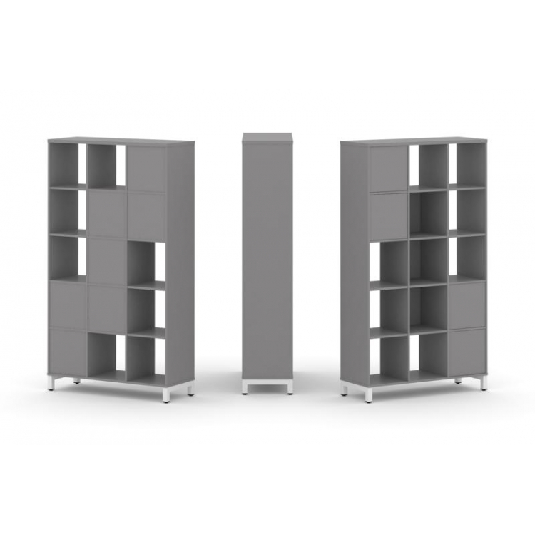 Стайл Проджект Набор стеллажа одностороннего, 5 ярусов SN.NS-531 Серый Пепел/Металл Белый 1121*400*1