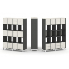 Style Project Набор стеллажа 1 сторон., 5 яр. SN.NS-541 Антрацит/Дуб Наварра/Металл Белый 1488*400*1