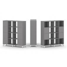 Стайл Проджект Набор стеллажа одностороннего, 4 яруса SN.NS-441 Серый Пепел/Металл Белый 1488*400*16