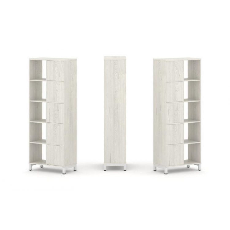 Style Project Набор стеллажа 2-х сторон., 5 яр. SN.NSD-521 Дуб Наварра/Металл Белый 754*400*1982