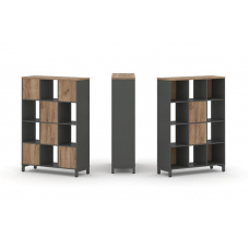 Style Project Набор стеллажа 1 сторон., 4 яр. SN.NS-431 Антрацит/Дуб Табак/Металл Антрацит 1121*400*