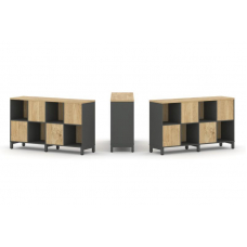 Style Project Набор стеллажа 2-х сторон., 2 яр. SN.NSD-241 Антрацит/Тиквуд Светлый/Металл Антрацит 1