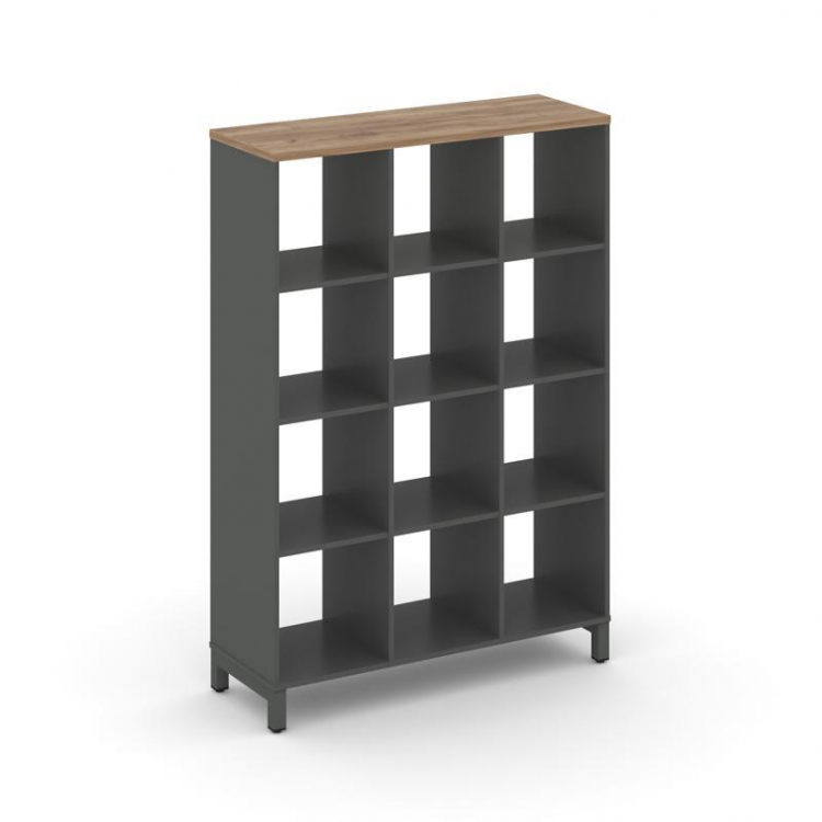 Style Project Каркас стеллажа 4 яр. SN.KS-430 Антрацит/Дуб Табак/Металл Антрацит 1121*400*1615