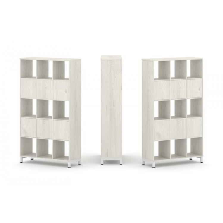 Style Project Набор стеллажа 2-х сторон., 5 яр. SN.NSD-531 Дуб Наварра/Металл Белый 1121*400*1982