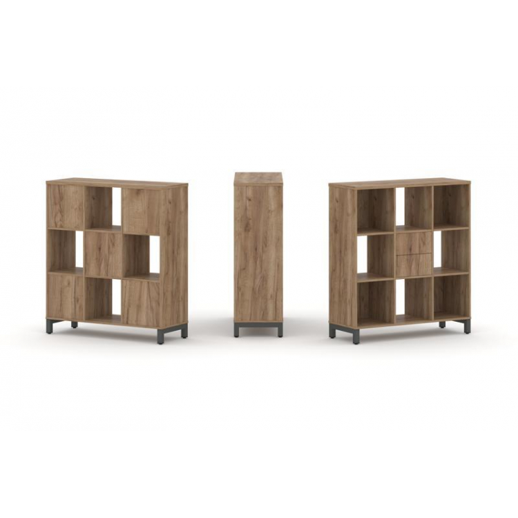 Style Project Набор стеллажа 1 сторон., 3 яр. SN.NS-331 Дуб Табак/Металл Антрацит 1121*400*1248