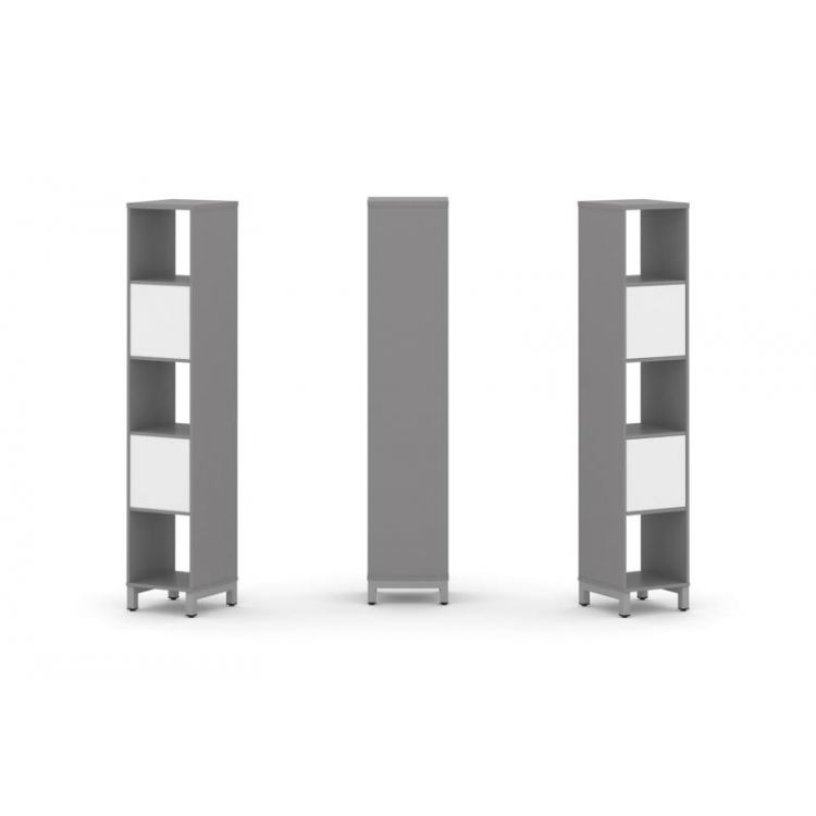 Стайл Проджект Набор стеллажа одностороннего, 5 ярусов SN.NS-511 Серый Пепел/Белый/Металл Серый 387*