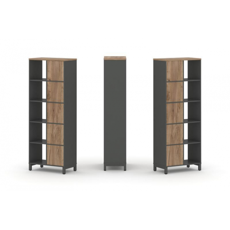 Style Project Набор стеллажа 2-х сторон., 5 яр. SN.NSD-521 Антрацит/Дуб Табак/Металл Антрацит 754*40