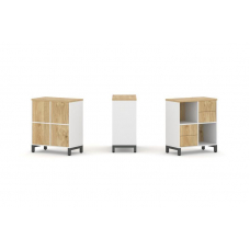 Style Project Набор стеллажа 1 сторон., 2 яр. SN.NS-221 Белый/Тиквуд Светлый/Металл Антрацит 754*400