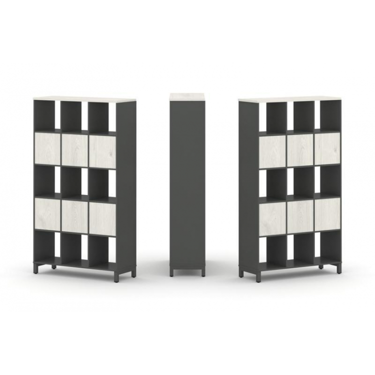 Style Project Набор стеллажа 2-х сторон., 5 яр. SN.NSD-531 Антрацит/Дуб Наварра/Металл Антрацит 1121