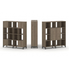 Style Project Набор стеллажа 2-х сторон., 4 яр. SN.NSD-441 Вяз Благородный/Металл Антрацит 1488*400*