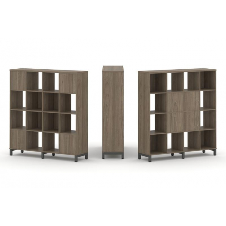 Style Project Набор стеллажа 2-х сторон., 4 яр. SN.NSD-441 Вяз Благородный/Металл Антрацит 1488*400*