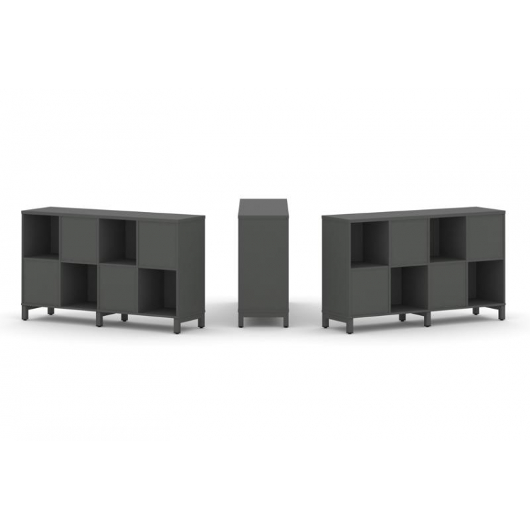 Style Project Набор стеллажа 2-х сторон., 2 яр. SN.NSD-241 Антрацит/Металл Антрацит 1488*400*881