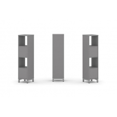 Стайл Проджект Набор стеллажа одностороннего, 4 яруса SN.NS-411 Серый Пепел/Металл Серый 387*400*161