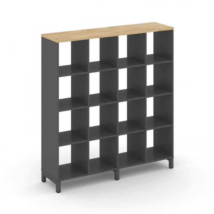 Style Project Каркас стеллажа 4 яр. SN.KS-440 Антрацит/Тиквуд Светлый/Металл Антрацит 1488*400*1615