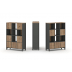 Style Project Набор стеллажа 2-х сторон., 4 яр. SN.NSD-431 Антрацит/Дуб Табак/Металл Антрацит 1121*4