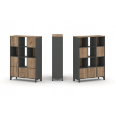 Style Project Набор стеллажа 2-х сторон., 4 яр. SN.NSD-431 Антрацит/Дуб Табак/Металл Антрацит 1121*4