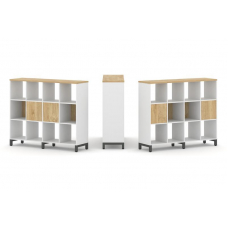 Style Project Набор стеллажа 2-х сторон., 3 яр. SN.NSD-341 Белый/Тиквуд Светлый/Металл Антрацит 1488