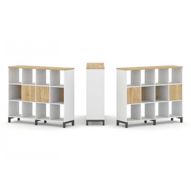 Style Project Набор стеллажа 2-х сторон., 3 яр. SN.NSD-341 Белый/Тиквуд Светлый/Металл Антрацит 1488