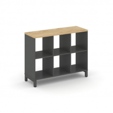 Style Project Каркас стеллажа 2 яр. SN.KS-230 Антрацит/Тиквуд Светлый/Металл Антрацит 1121*400*881