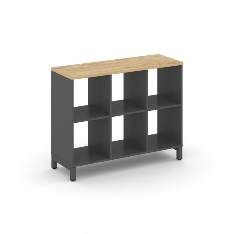 Style Project Каркас стеллажа 2 яр. SN.KS-230 Антрацит/Тиквуд Светлый/Металл Антрацит 1121*400*881