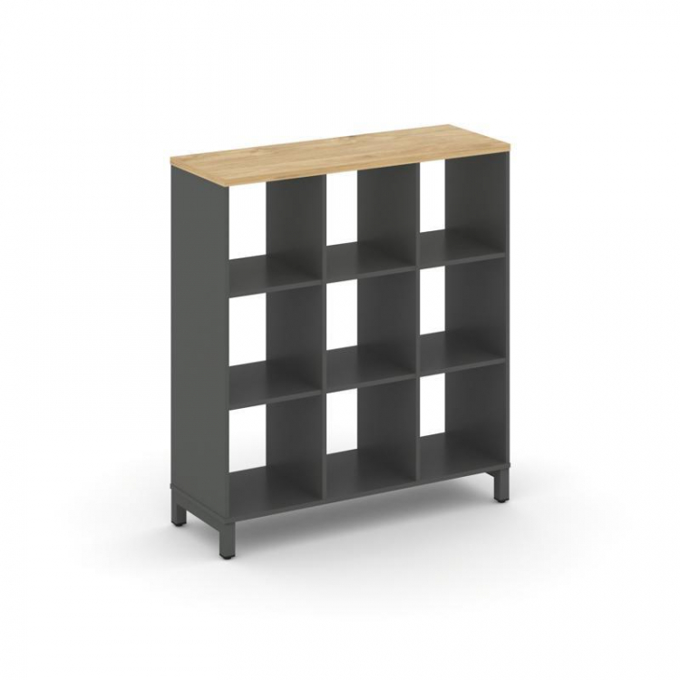 Style Project Каркас стеллажа 3 яр. SN.KS-330 Антрацит/Тиквуд Светлый/Металл Антрацит 1121*400*1248
