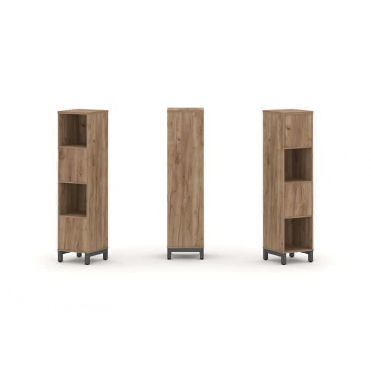 Style Project Набор стеллажа 2-х сторон., 4 яр. SN.NSD-411 Дуб Табак/Металл Антрацит 387*400*1615