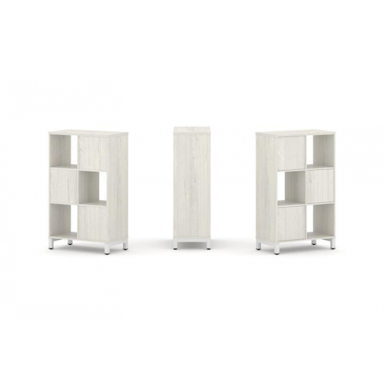 Style Project Набор стеллажа 1 сторон., 3 яр. SN.NS-321 Дуб Наварра/Металл Белый 754*400*1248