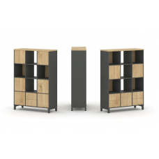 Style Project Набор стеллажа 2-х сторон., 4 яр. SN.NSD-431 Антрацит/Тиквуд Светлый/Металл Антрацит 1