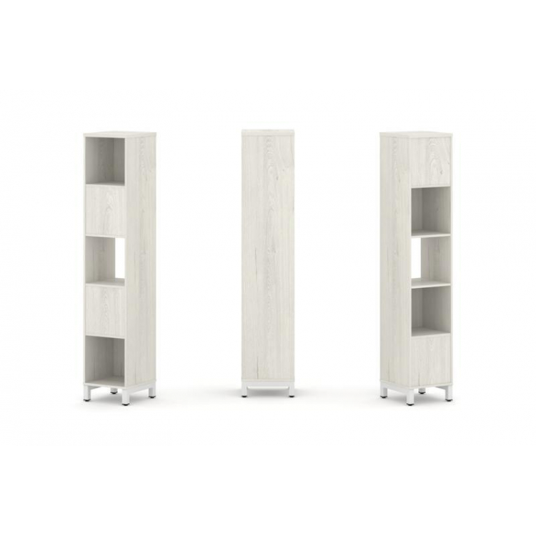 Style Project Набор стеллажа 2-х сторон., 5 яр. SN.NSD-511 Дуб Наварра/Металл Белый 387*400*1982