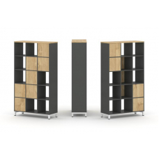 Style Project Набор стеллажа 1 сторон., 5 яр. SN.NS-531 Антрацит/Тиквуд Светлый/Металл Белый 1121*40