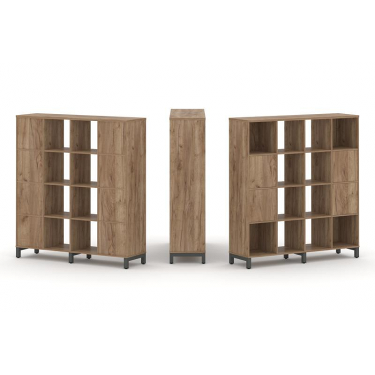 Style Project Набор стеллажа 1 сторон., 4 яр. SN.NS-441 Дуб Табак/Металл Антрацит 1488*400*1615