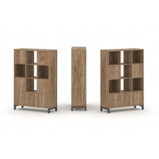 Style Project Набор стеллажа 2-х сторон., 4 яр. SN.NSD-431 Дуб Табак/Металл Антрацит 1121*400*1615