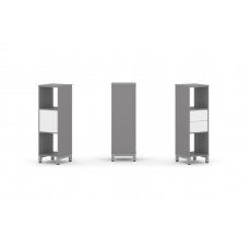 Стайл Проджект Набор стеллажа одностороннего, 3 яруса SN.NS-311 Серый Пепел/Белый/Металл Серый 387*4