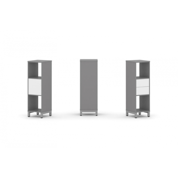 Стайл Проджект Набор стеллажа одностороннего, 3 яруса SN.NS-311 Серый Пепел/Белый/Металл Серый 387*4